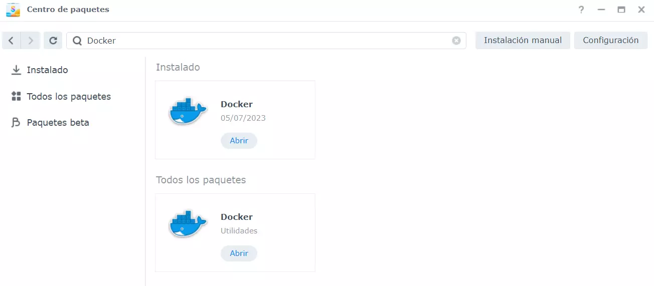 Instalar Docker en Synology